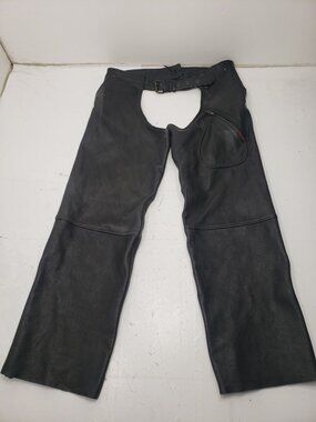 Milwaukee Motorcycle Clothing Co Leather Mens Black Chaps Mesh Lined Size 3X